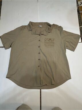 Vintage Monterey Canyon Aztec Pattern‎ Short Sleeve Button Down Shirt Mens 2X